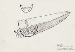 050 Amazzonia - struttura di canoa india scafo monossile e bordo rialzato con tavola riportata